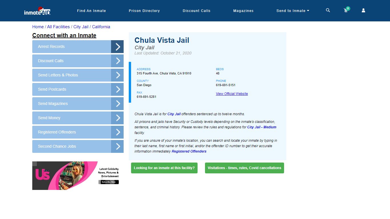 Chula Vista Jail | Inmate Locator